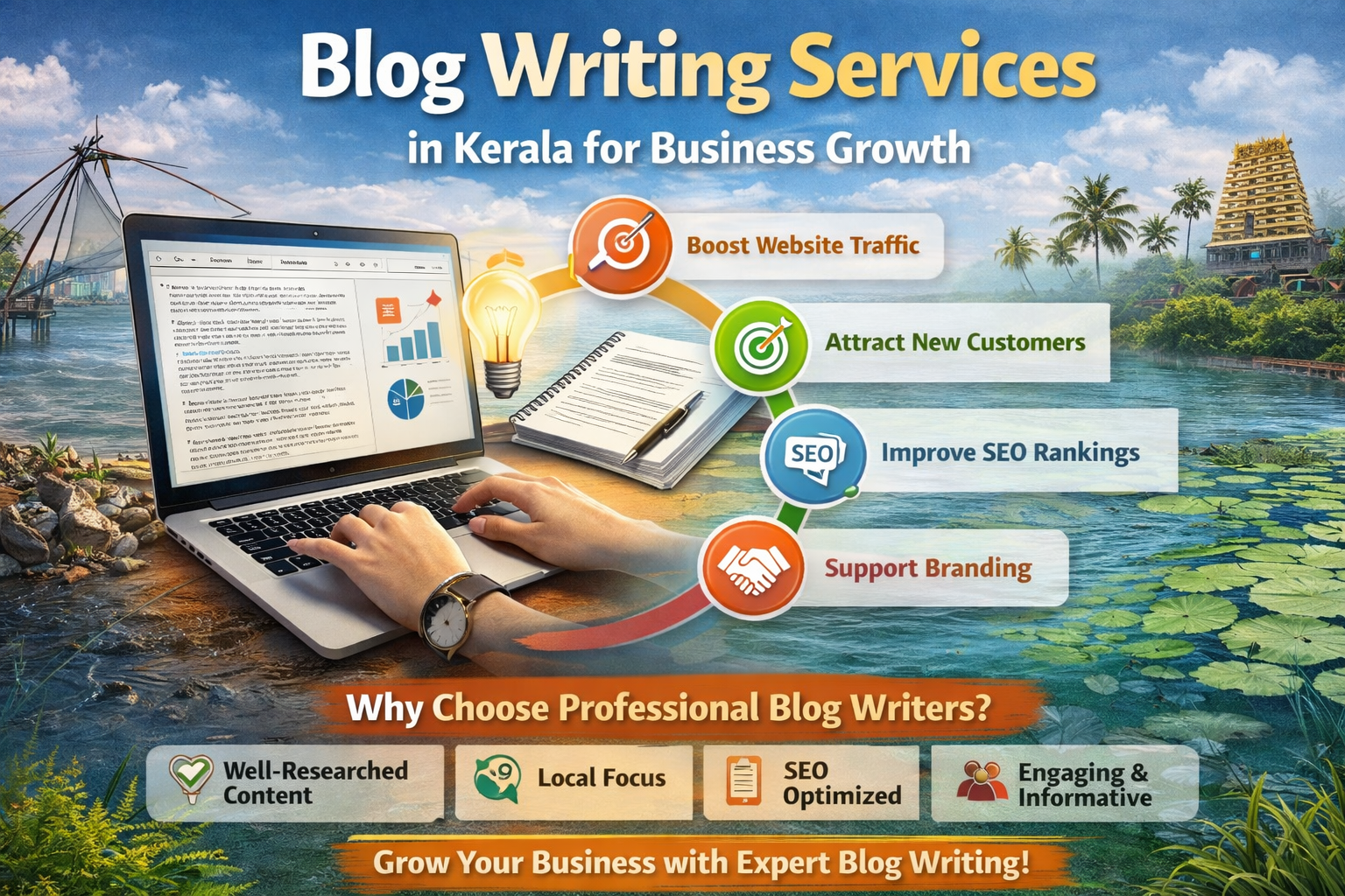 Blog writing services in Kerala helping businesses improve SEO, content marketing, and online visibility