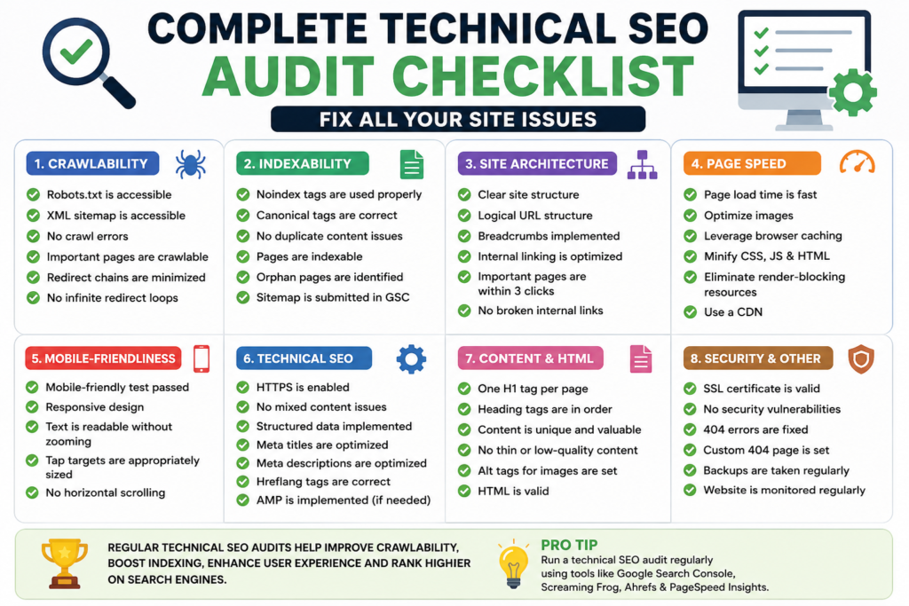 complete technical SEO audit checklist